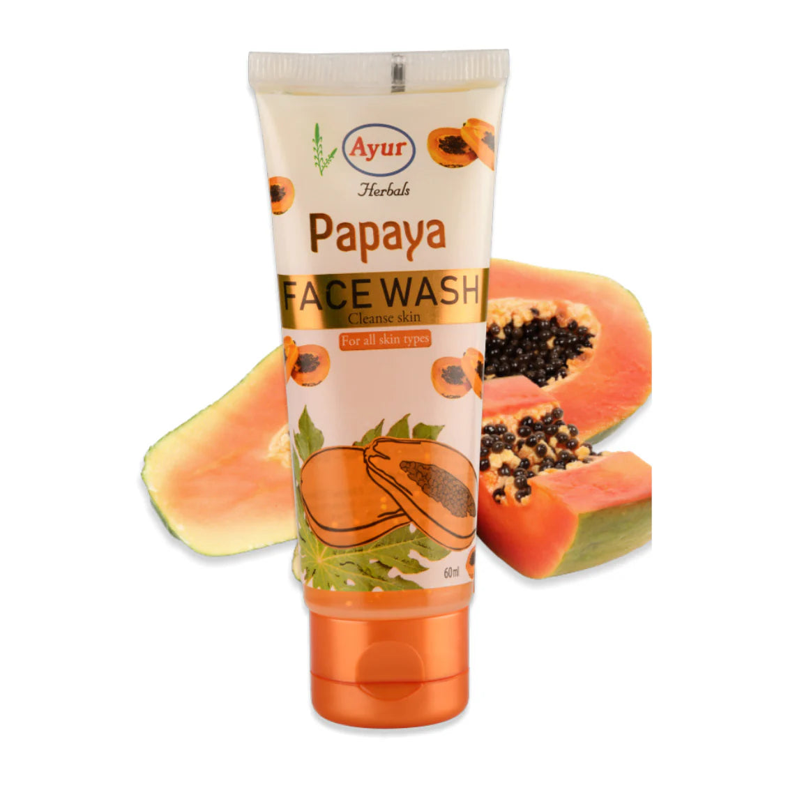 Ayur Herbals Papaya Face Wash, 60ml