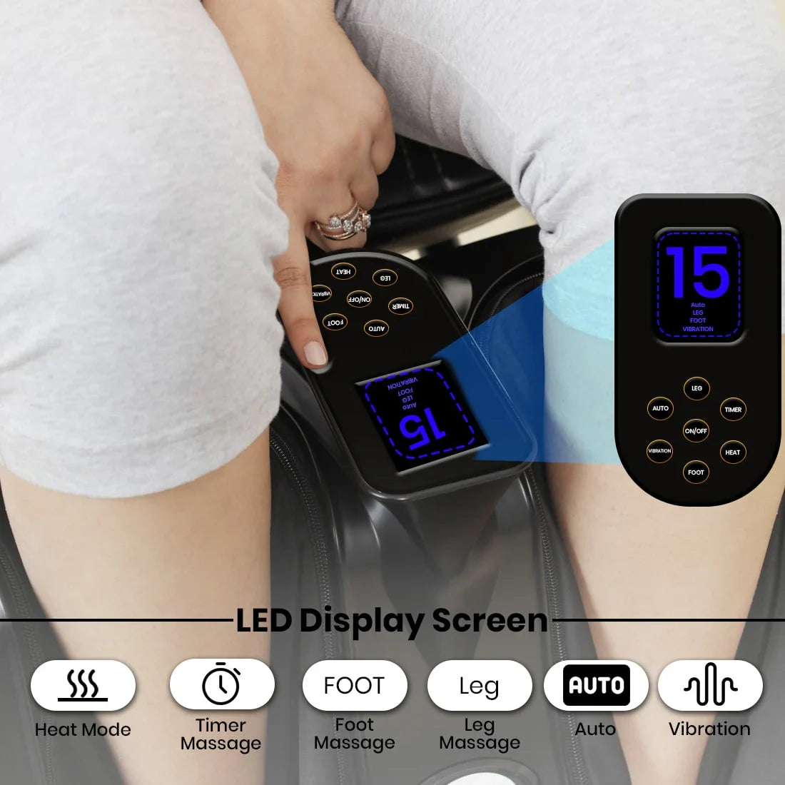 Leg & Foot Massagers # 1 Choice for Leg Massager for Elderly Calf Massager Machine for Elderly Foot Pain Relief, Varicose Veins, Diabetic Foot Electric Leg Massager Improving Blood Circulation with Roller, Kneading, Vibration and Heat